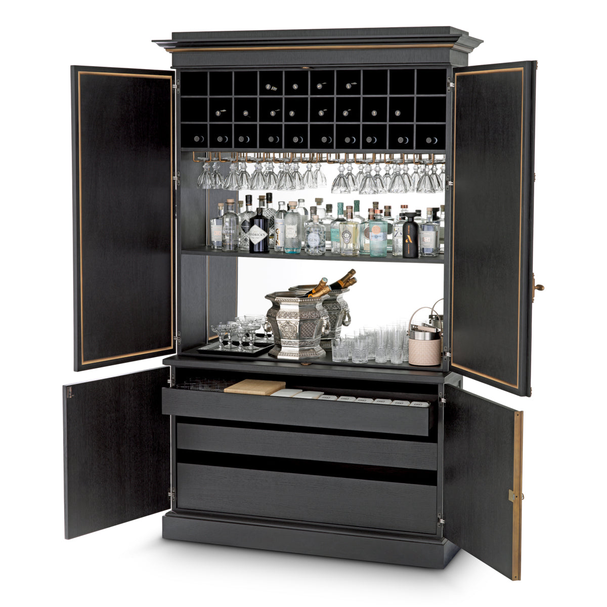 Antiqued Mirror Bar Cabinet Kellam | Eichholtz Miami