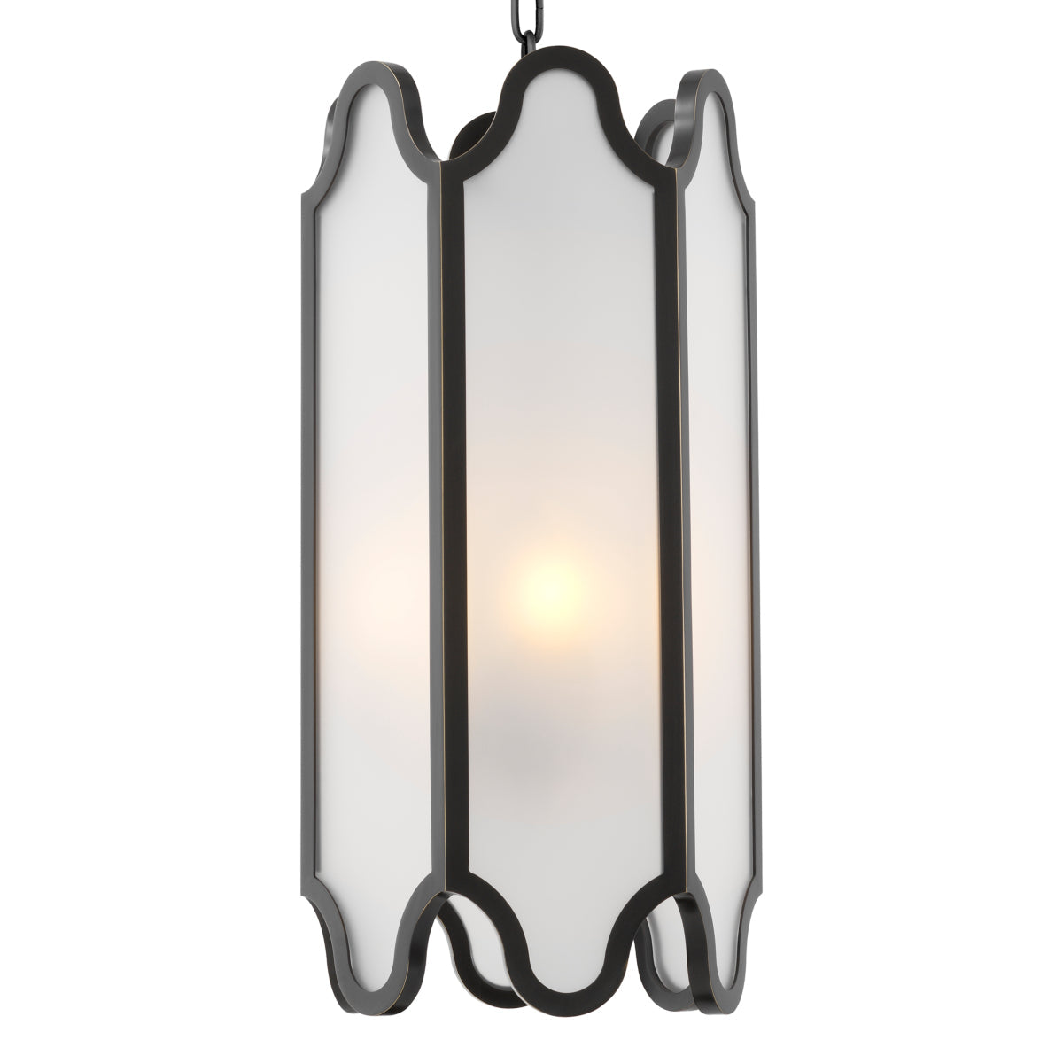 White Glass and Bronze Pendant Rockefeller | Eichholtz Miami