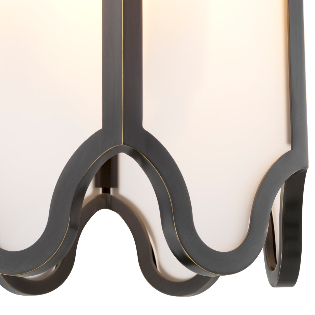 White Glass and Bronze Pendant Rockefeller | Eichholtz Miami