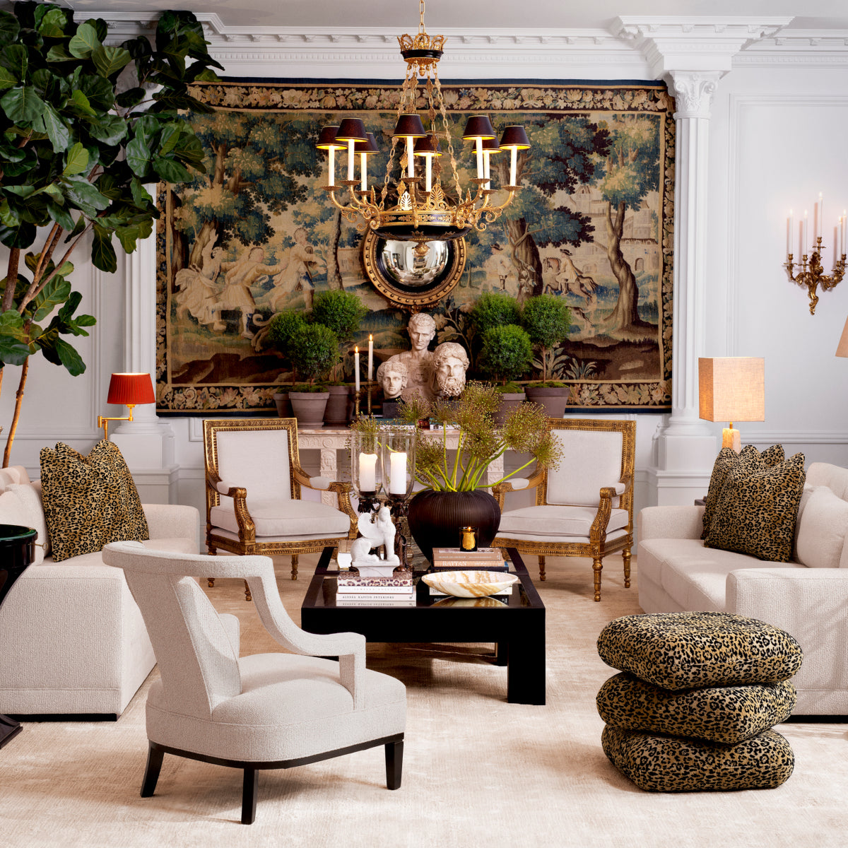 Upholstered Swivel Stool Greenwich | Eichholtz Miami