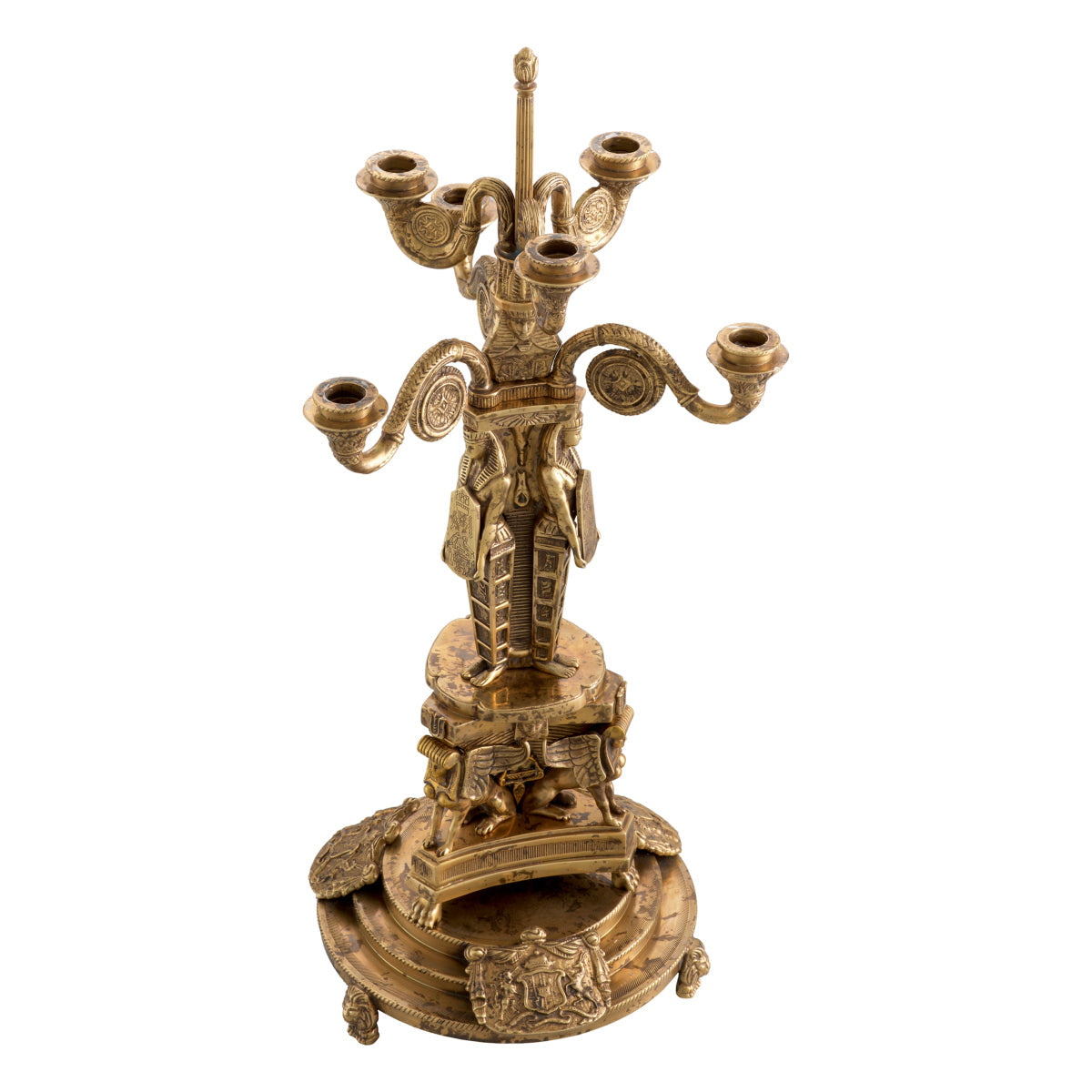 Antique Brass Candle Holder Decaix | Eichholtz Miami