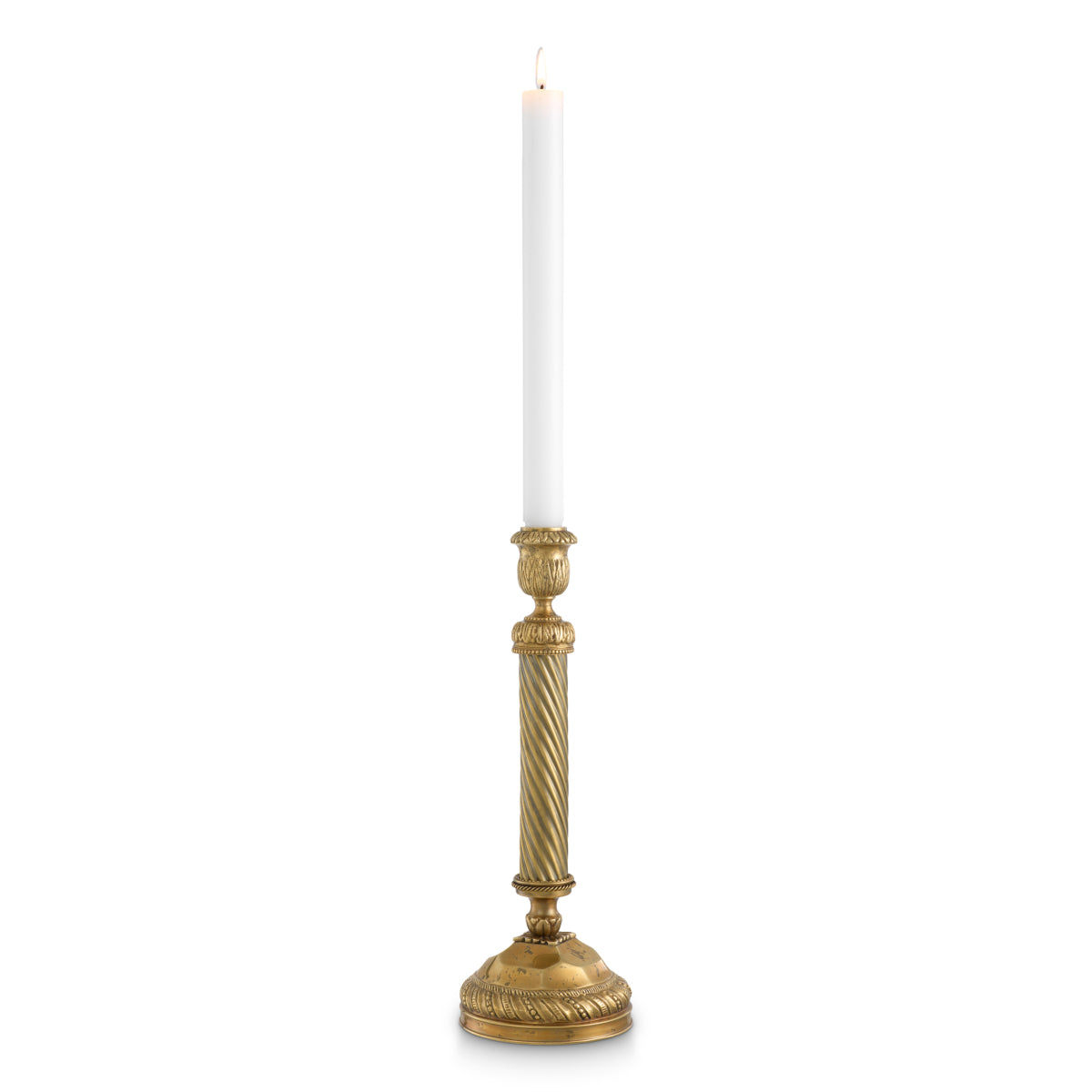 Vintage Brass Candle Holder Carnier | Eichholtz Miami