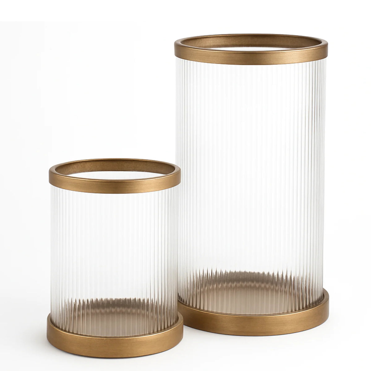 Ribbed Glass Hurricane Harrington