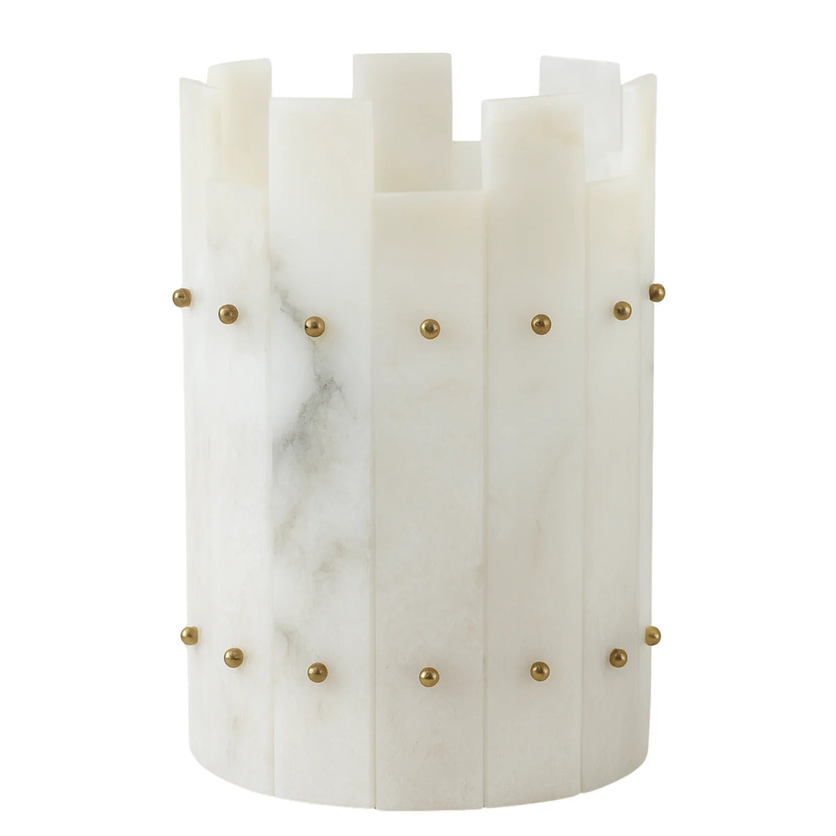 Alabaster Hurricane Candle Holder Ruby