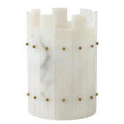 Alabaster Hurricane Candle Holder Ruby
