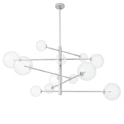 Clear Glass Chandelier Argento L