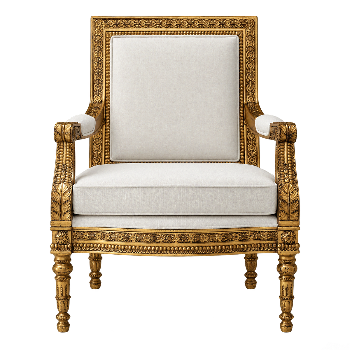 Gold Opulent Fauteuil Chair Louis