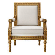 Gold Opulent Fauteuil Chair Louis