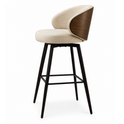 Metal Frame Bar Stool Camerota Sand Beige